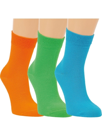 Unisex Børnestrømpe - Uni-farve - Orange - Grøn - Blå
